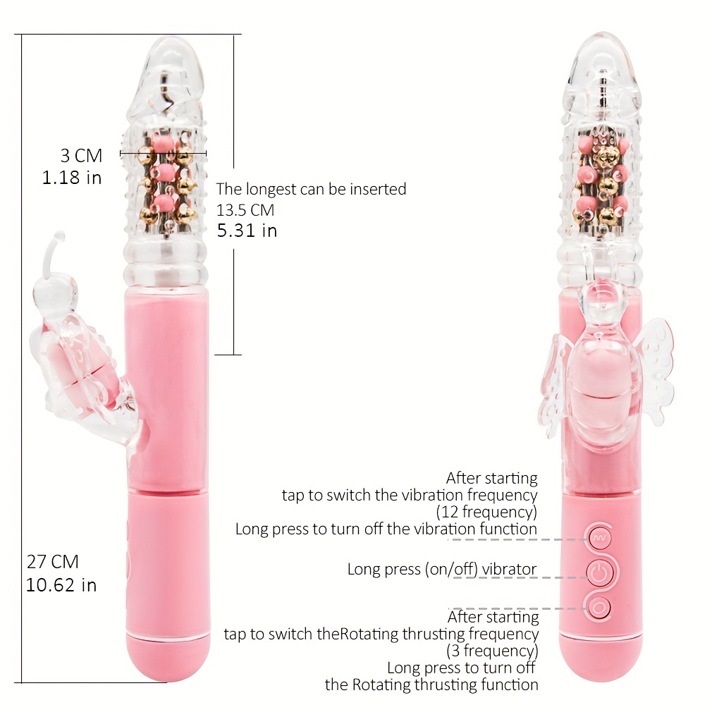 SHEMESIX - Female Clitoral Massage Vibrator, G-spot Stimulator Adult Toy Female Vibrator With 12-frequency Vibration Modes & 3 Rotary Propulsion Modes