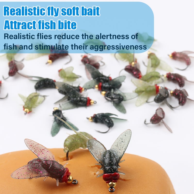 🔥Last Day Clearance Sale 60% OFF🔥Simulated Flies Fishing Attractor Bait Hook