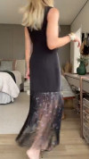 Ladies' Square Collar Patchwork Tassel Temperament Dress
