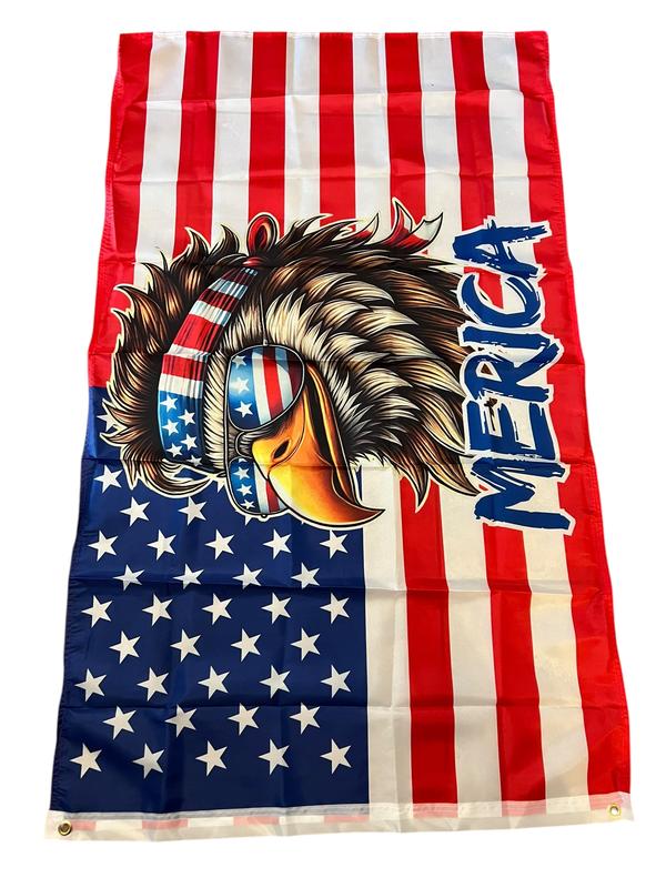 The perfect 4th of July gift!🎁 - Funny American Flag Bald Eagle MERICA 3’ x 5’