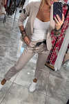 Women's Top & Elastic Pants Two-piece Set