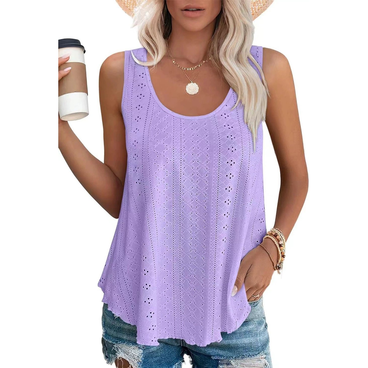 🔥Heißer Verkauf 70% Rabatt🔥Women's Vest ärmellos Rundhalsausschnitt Casual Sommer