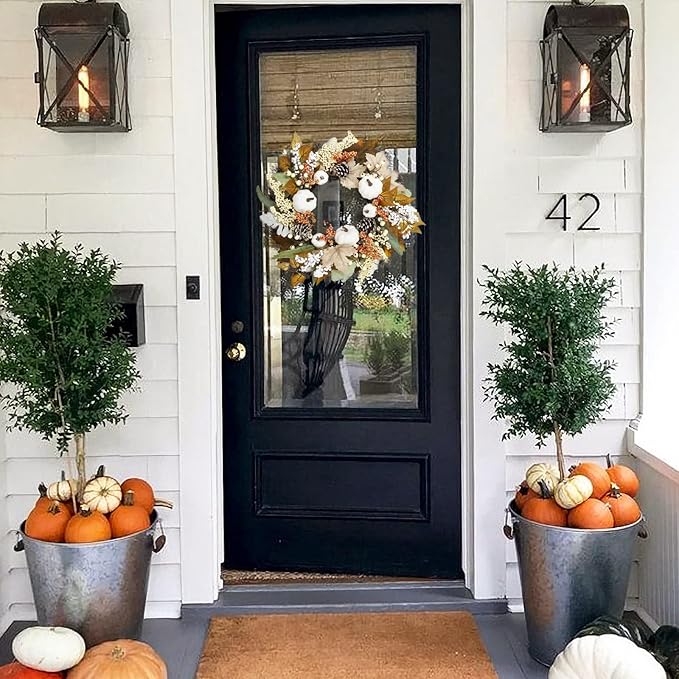 🎃Fall Wreath for Thanksgiving Halloween Farmhouse Harvest Front Door Outdoor Indoor Window Wall
