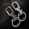 Multifunctional pendant bottle opener metal double ring key chain