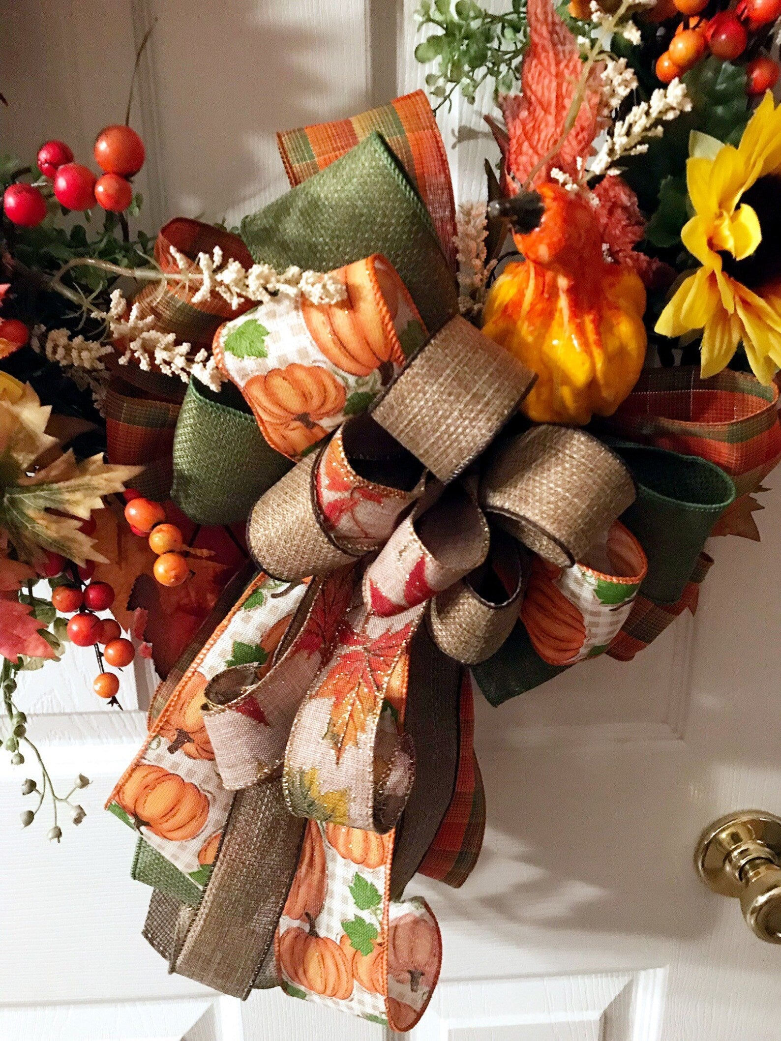 🔥Hot Sale 49% Off🔥Autumn Pumpkin, Sunflower, and Pinecone Wreath - Year Round Wreath