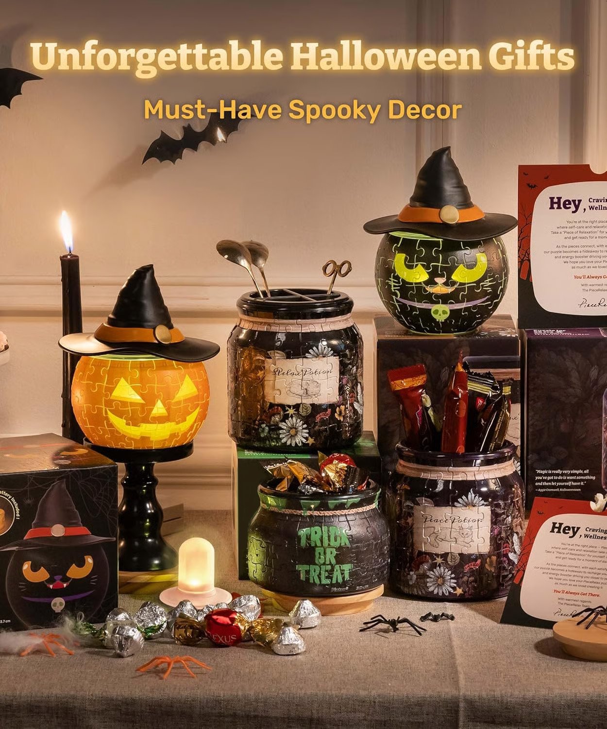 🎁TikTok Last Day Sale - 70% OFF🔥🎃LED Jack O’ Lantern Decor with Flameless Tea Lights✨BEGINNER’S 3D PUZZLE TRIUMPH