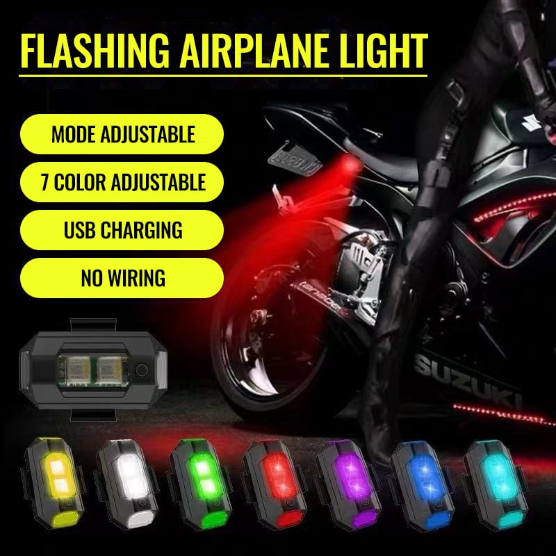 (🔥Last Day Promotion-60%OFF) 7 Colors LED Aircraft Strobe Lights & USB Charging For Cars, Motorcycles, Bicycles, Drones.
