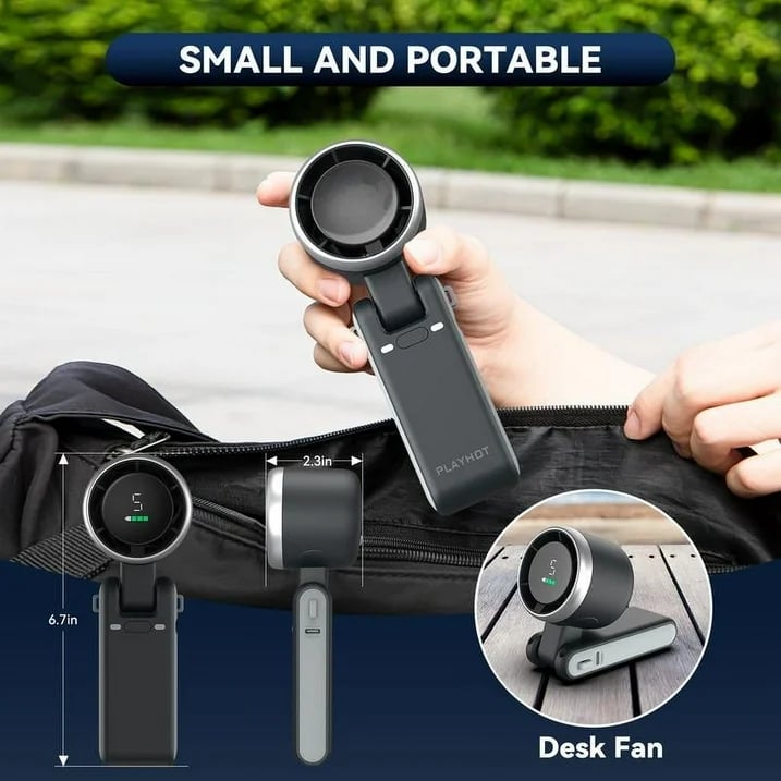 💥Portable Handheld Turbo Fan, 5 Gear Wind,4000mAh Battery Operated