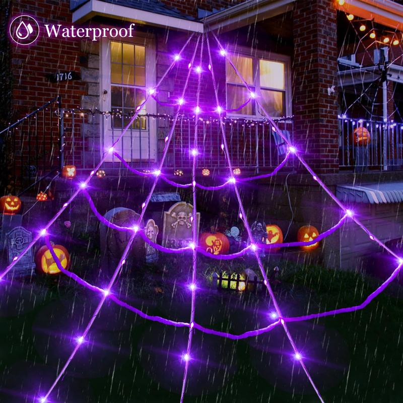 💥LAST DAY SALE 50% OFF💥LED Spider Web Halloween Decoration⚡BUY 2 FREE SHIPPING