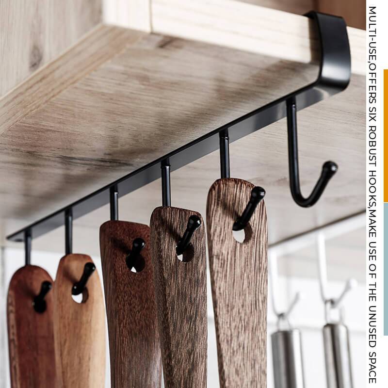 (MOTHER'S DAY SALE - SAVE 50% OFF)Under-Cabinet Hanger Rack (6 Hooks)