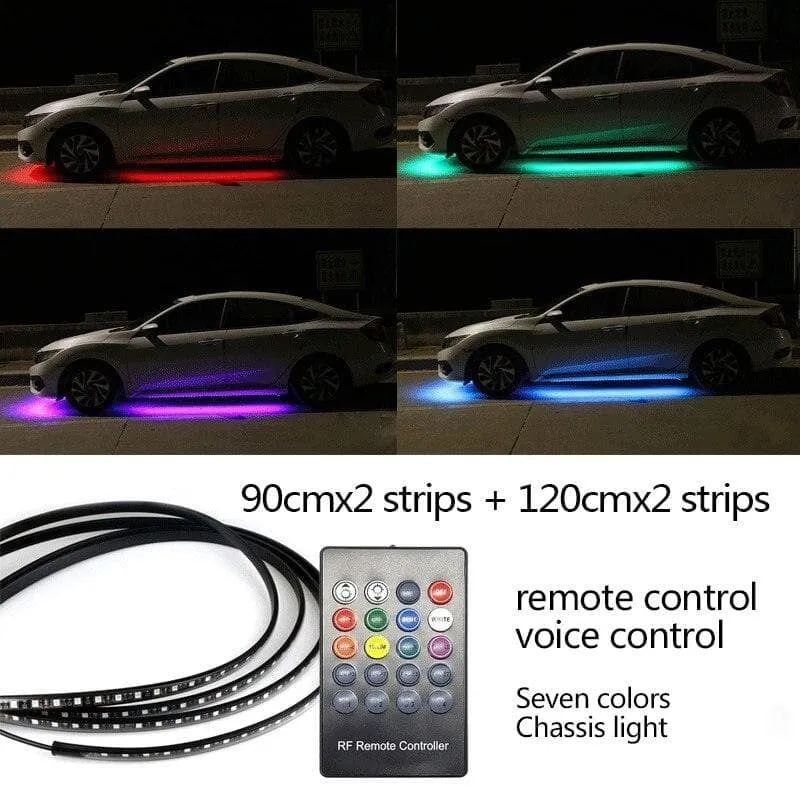 🔥Last Day Promotion 48% OFF-🎁-Car Chassis Flexible RGB Waterproof LED Strip Lights (4PCS)