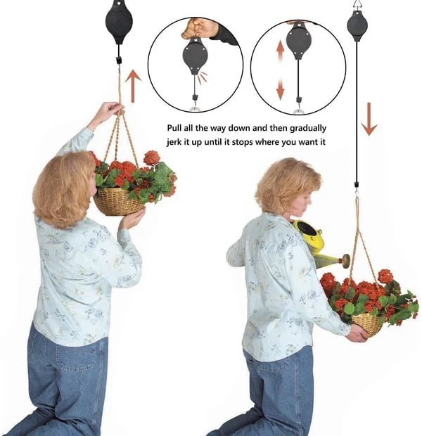 (Mother's Day Hot Sale - 50% OFF) Plant Pulley Set For Garden Baskets, Pots & Birds Feeder