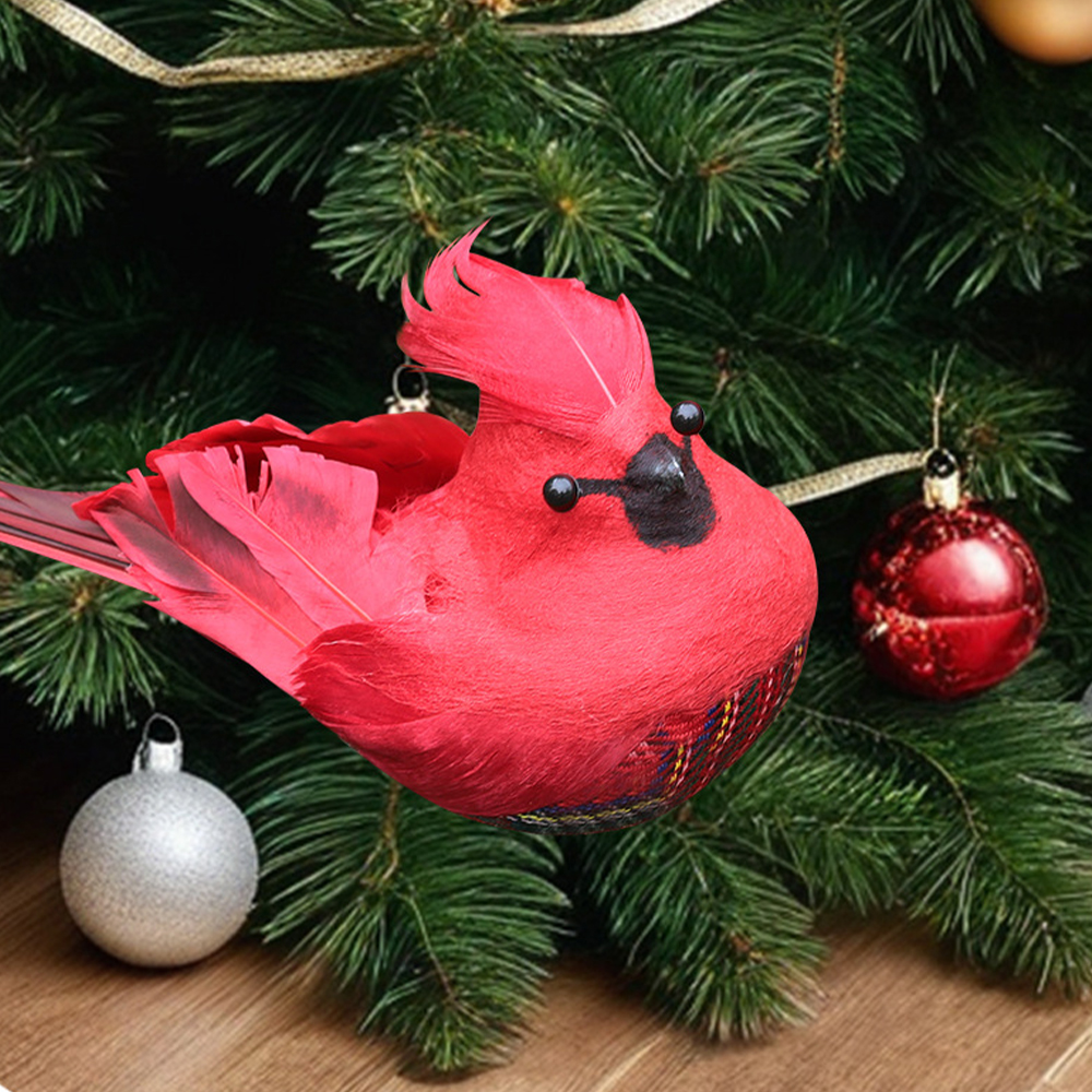 Simulated feather red Christmas decorations