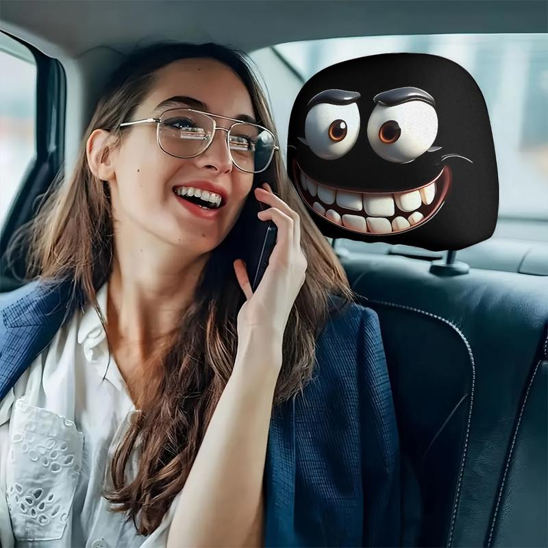 Last Day Promotion 70% OFF - 😆Funny Cartoon Car Headrest Covers – 2PCS Universal Fit 🚗