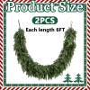 🎁TikTok Last Day Sale - 70% OFF🔥6 Ft 2Pcs Realistic Artificial Cedar Pine Garland