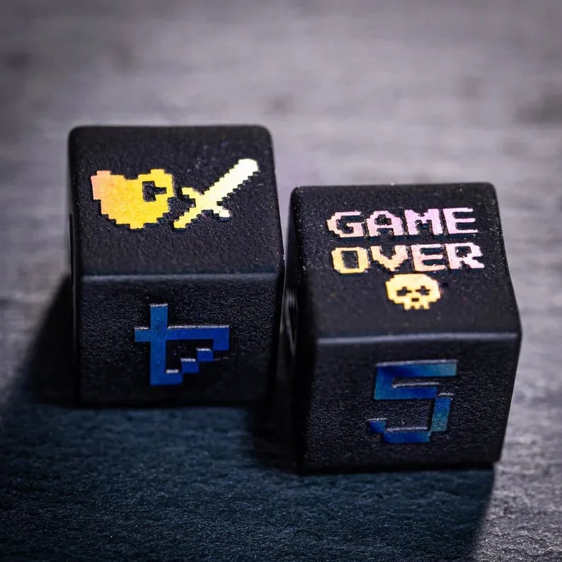 Obsidian Pixel Dice Set