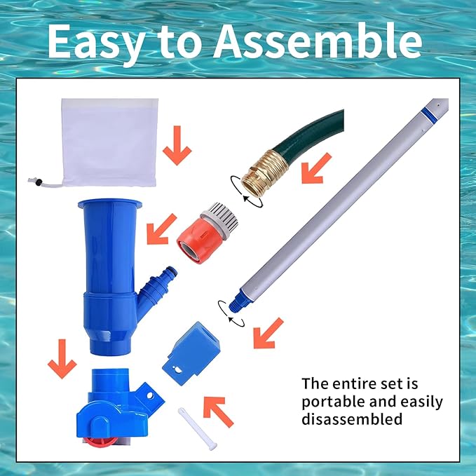 🔥Last Day 50% OFF- Portable Pool Vacuum - with Brush & 48
