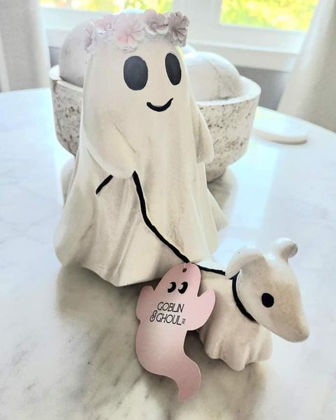 Tiktok Summer Sale🎉Ghost Walking Dog Statue👻