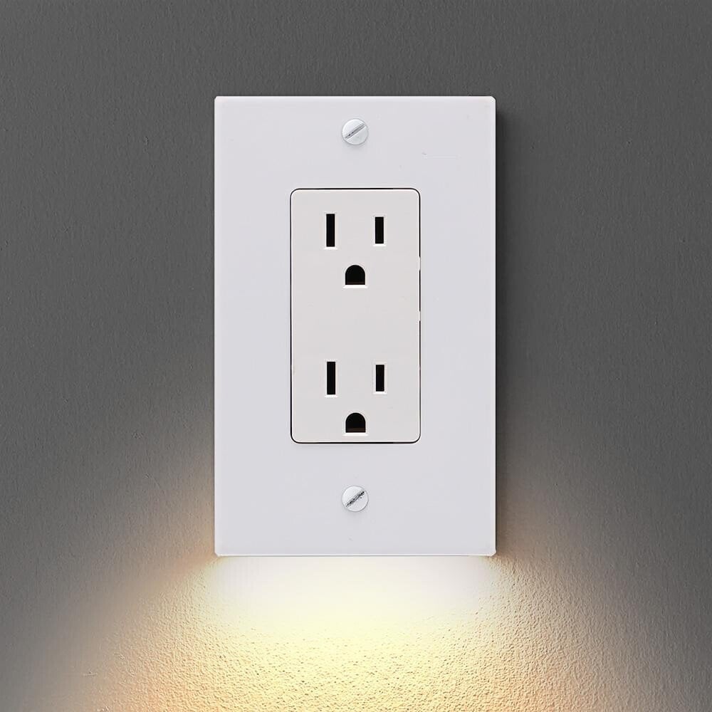 Outlet Wall Plate With Night Lights [No Batteries or Wires]