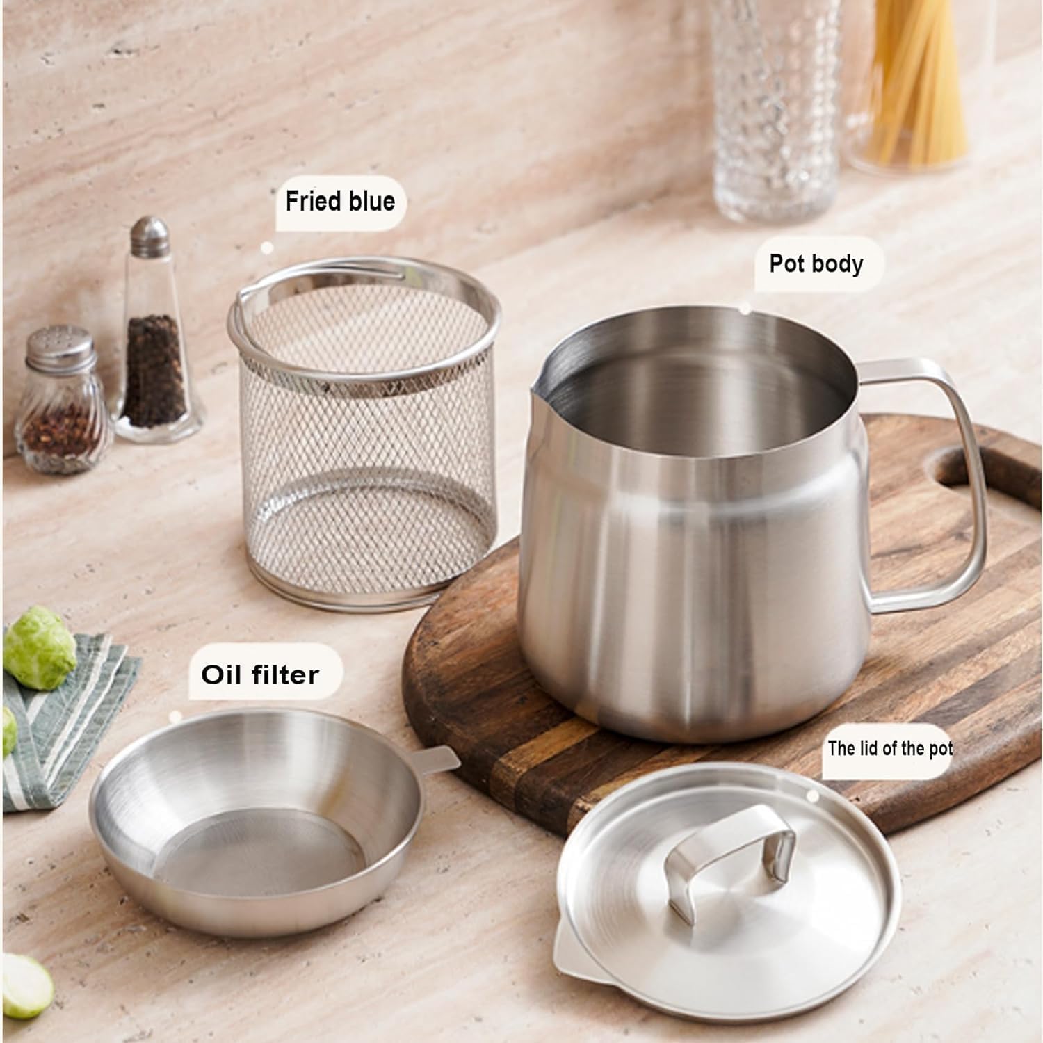 🎁TikTok Last Day Sale - 70% OFF🎉2-in-1 304 Stainless Steel Multifunctional Oil Strainer Pot