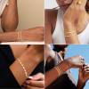 Gold Bracelets for Women, 14K Dainty Gold Plated Stackable Bracelets for Women Trendy Gold Bracelet Stack Set Waterproof Chain Bracelets Paperclip Adjustable Tennis Minimalist Tiny Cute Jewelry