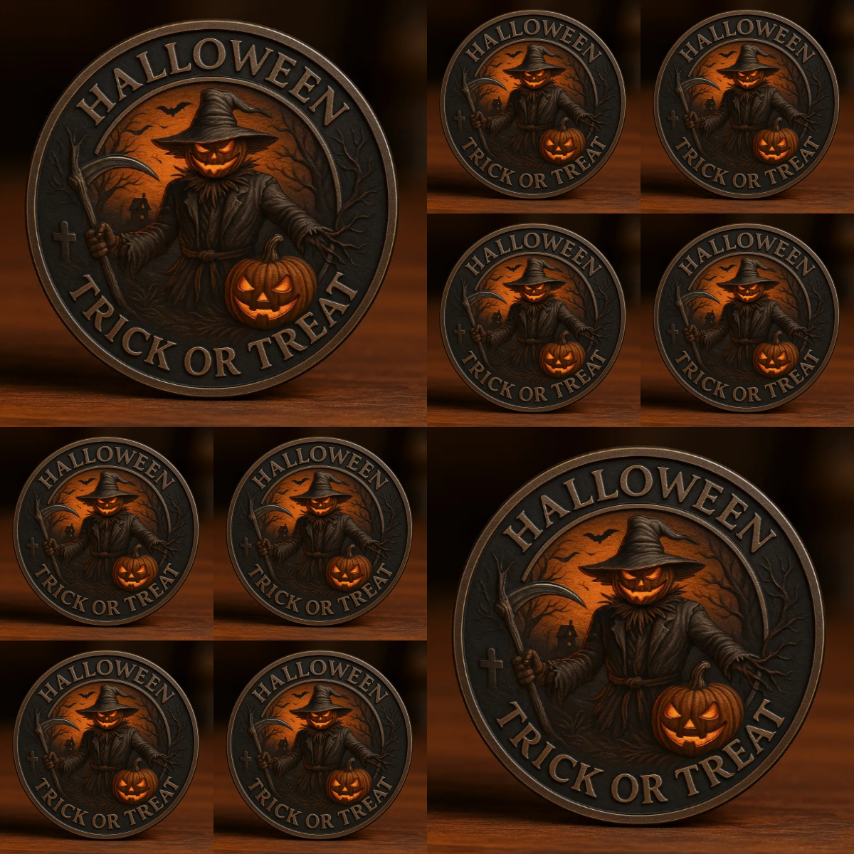 🏆Flash Sale 60% OFF - 🎃Halloween Trick-or-Treat Coin – Scarecrow Pumpkin Reaper Edition