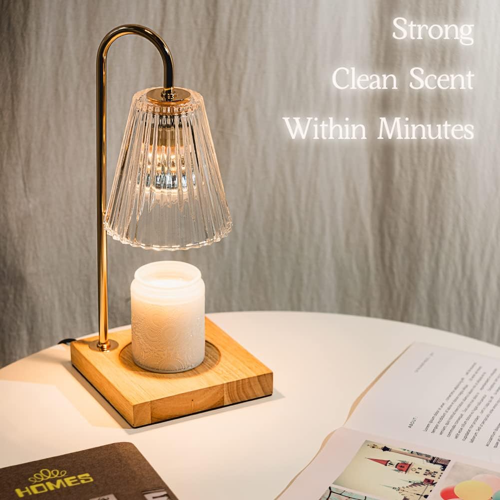 Candle Warmer Lamp, Electric Candle Lamp Warmer, Mothers Day Gifts for Mom, House Warming Gifts New Home Bedroom Decor Dimmable Wax Melt Warmer for Scented Wax with 2 Bulbs, Jar Candles