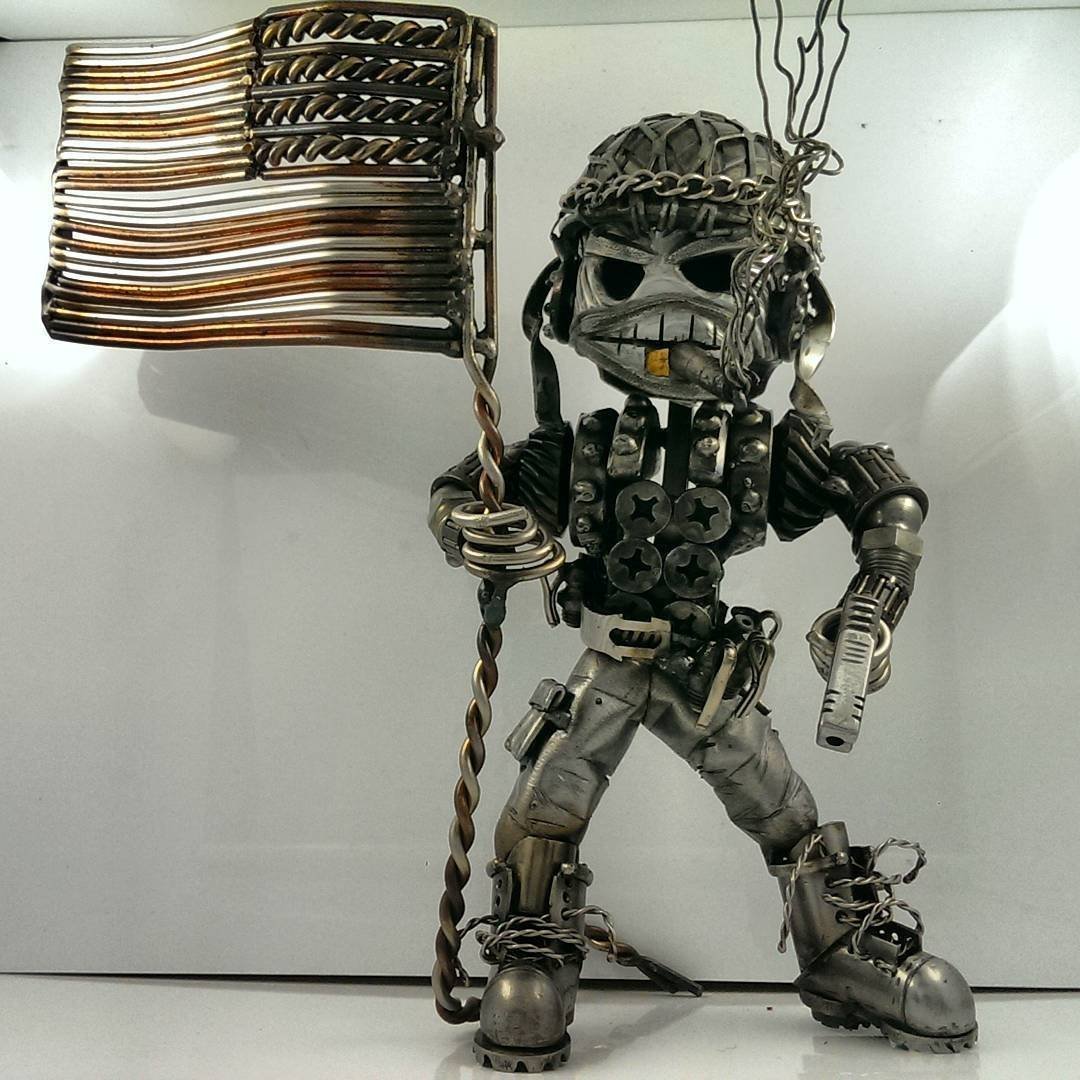 (Last Day Promotion - 48% OFF) 🤖Recycling/Scrap Metal Warrior Sculpture, BUY 2 FREE SHIPPING
