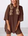 💝 2025 Sommer Casual Oversized Shirts Shorts Passendes zweiteiliges Lounge-Set für Frauen