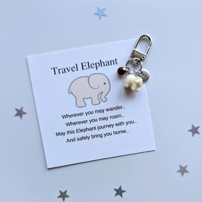 🐘Cream Travel elephant keychain