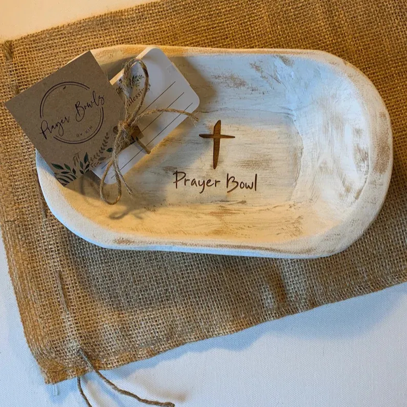 💞Handmade Prayer Cross Dough Bowl