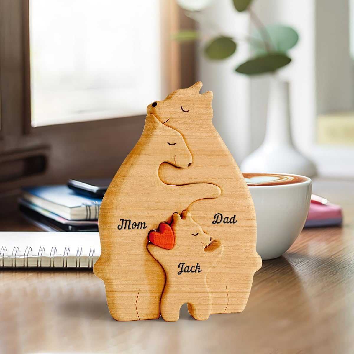 🎁Christmas Pre-Sale 70% OFF🎄Personalized Wooden Bears Family Puzzle - Wood Pet Carvings