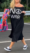 Women's Off-the-shoulder Peace Print Casual Dress