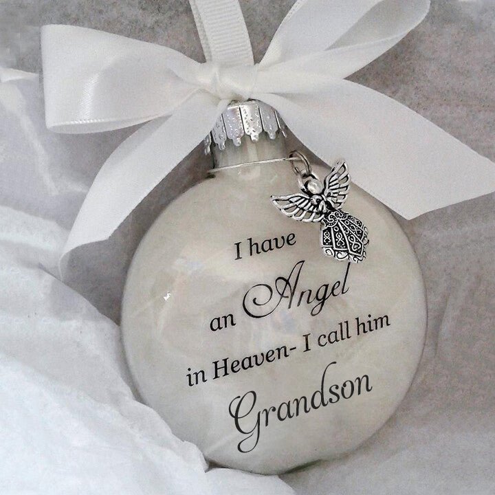 💕Christmas Ornaments Feather Ball - Angel In Heaven Memorial Ornament