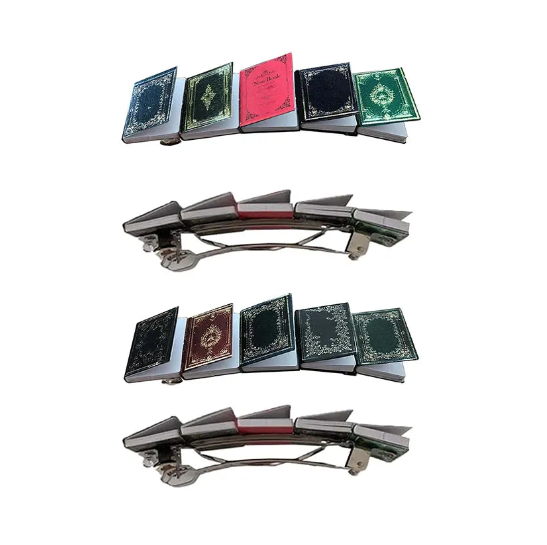 🎅Weihnachtsangebot 50% RABATT – 📗📕📔📙Miniaturbuch-Haarspange