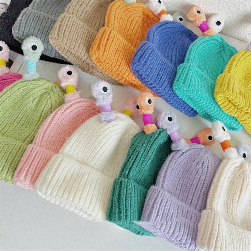 🔥Last Day Promotion - 70% OFF🎁Winter Parent-Child Cute Glowing Little Monster Knit Hat👽