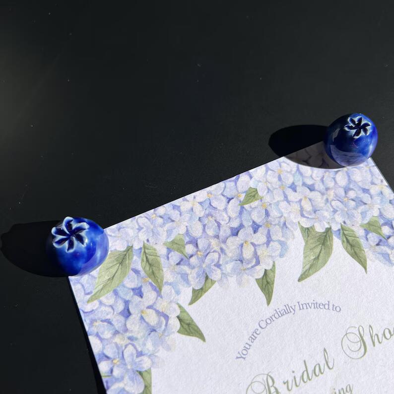 🔥Cute Blueberry Fridge Magnet – Handmade Ceramic Decor