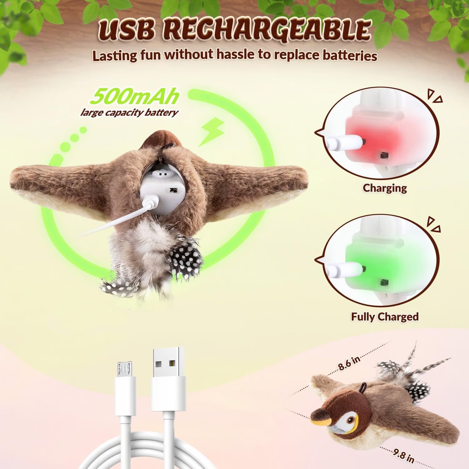 🔥Last Day Promotion 70% OFF 🐾Interactive Chirping Bird Cat Toy⚡️Buy 2 Free Shipping