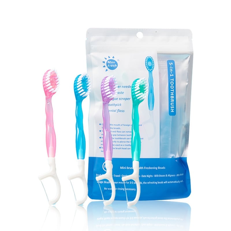 Last Day Promotion 70% OFF - 🔥5 in 1 Mini Toothbrush & Floss & Tongue Scraper & Toothpick Set