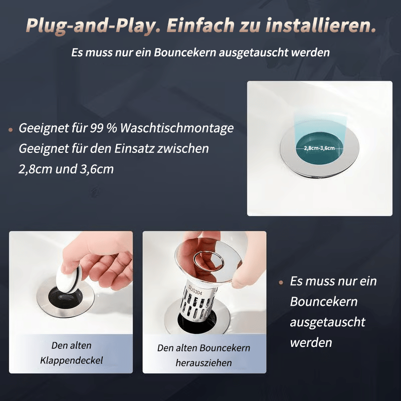 🔥304 Edelstahl Universelles Abflusssieb aus Edelstahl