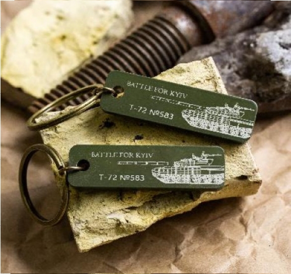 Keychain Made from Downed Russian Combat Tank T72 from Battlefield of Ukraine (BUY 2 SAVE 10% & FREE SHIPPING)