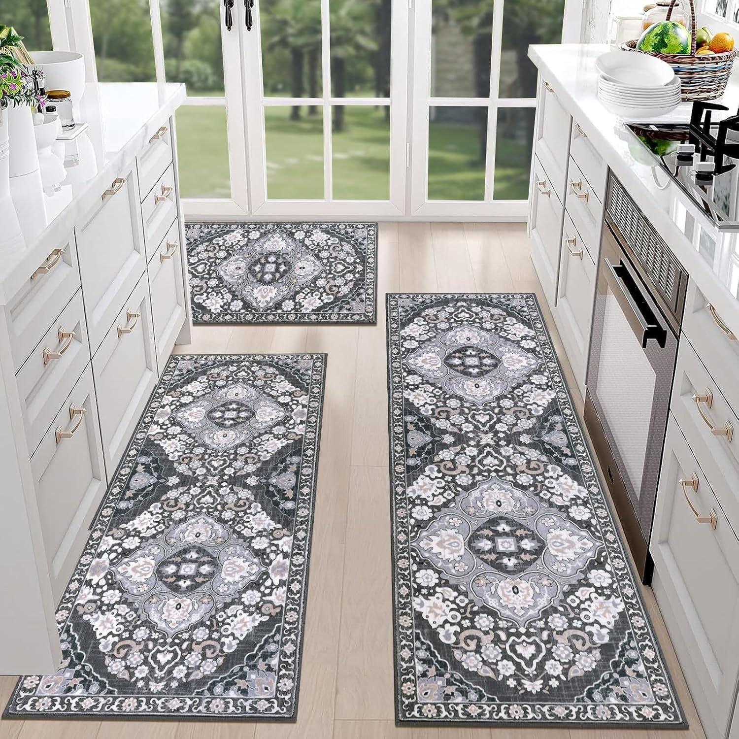 🎁TikTok Last Day Sale - 70% OFF🔥Boho Washable Kitchen Rugs Sets of 3 - Non Slip Kitchen Rugs