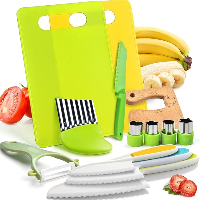 🔥HOT SALE - 13 Pcs  Kitchen Tools Kids Knife Set With - Buy 2 Free Shipping