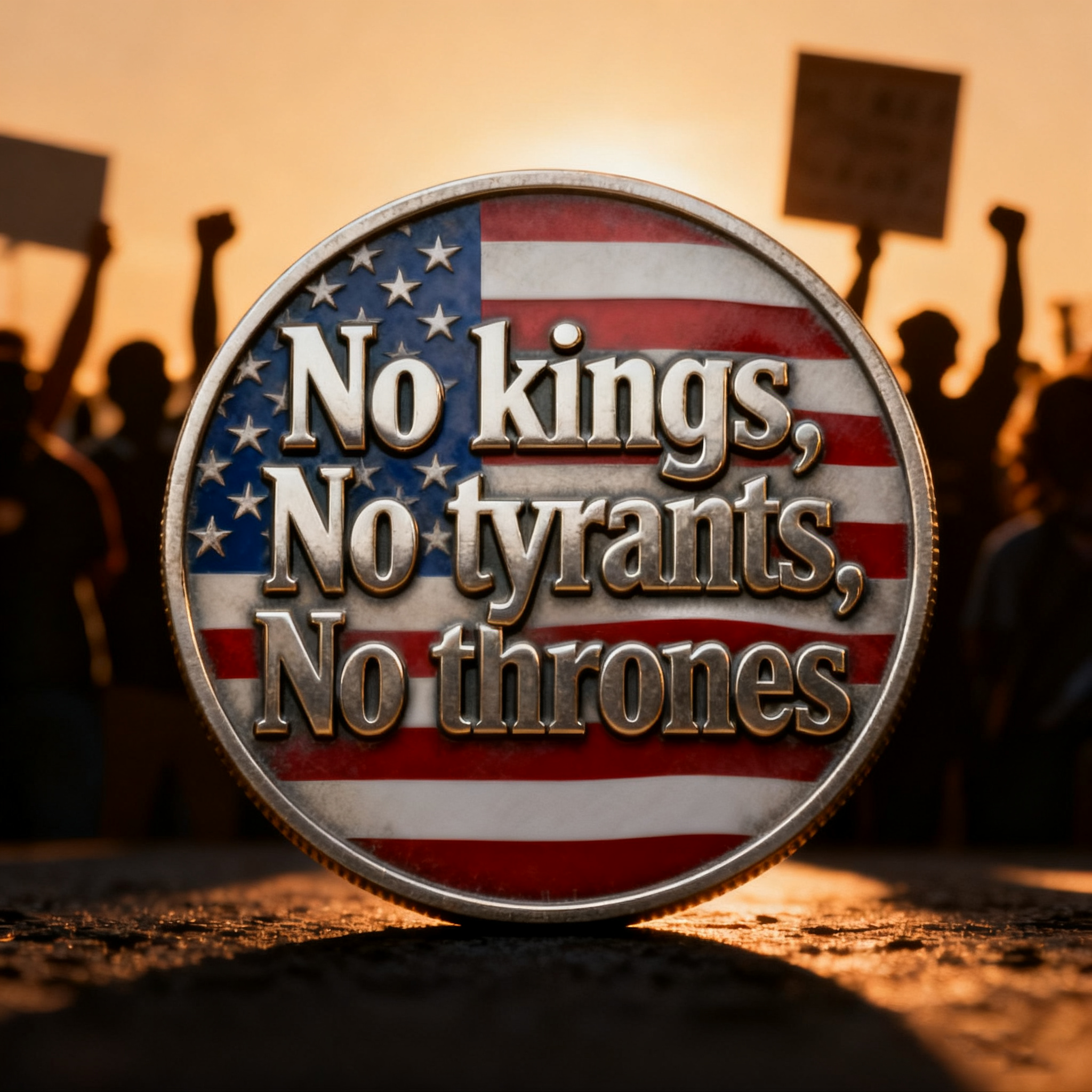 👑💥No kings No tyrants No thrones Coin – The Spirit of 1776 Lives On
