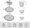 Famiware Mercury Plates and Bowls Sets, 12 Pieces Stoneware Dinnerware Sets, Dishes Set for 4, Microwave and Dishwasher Safe, Multi-color