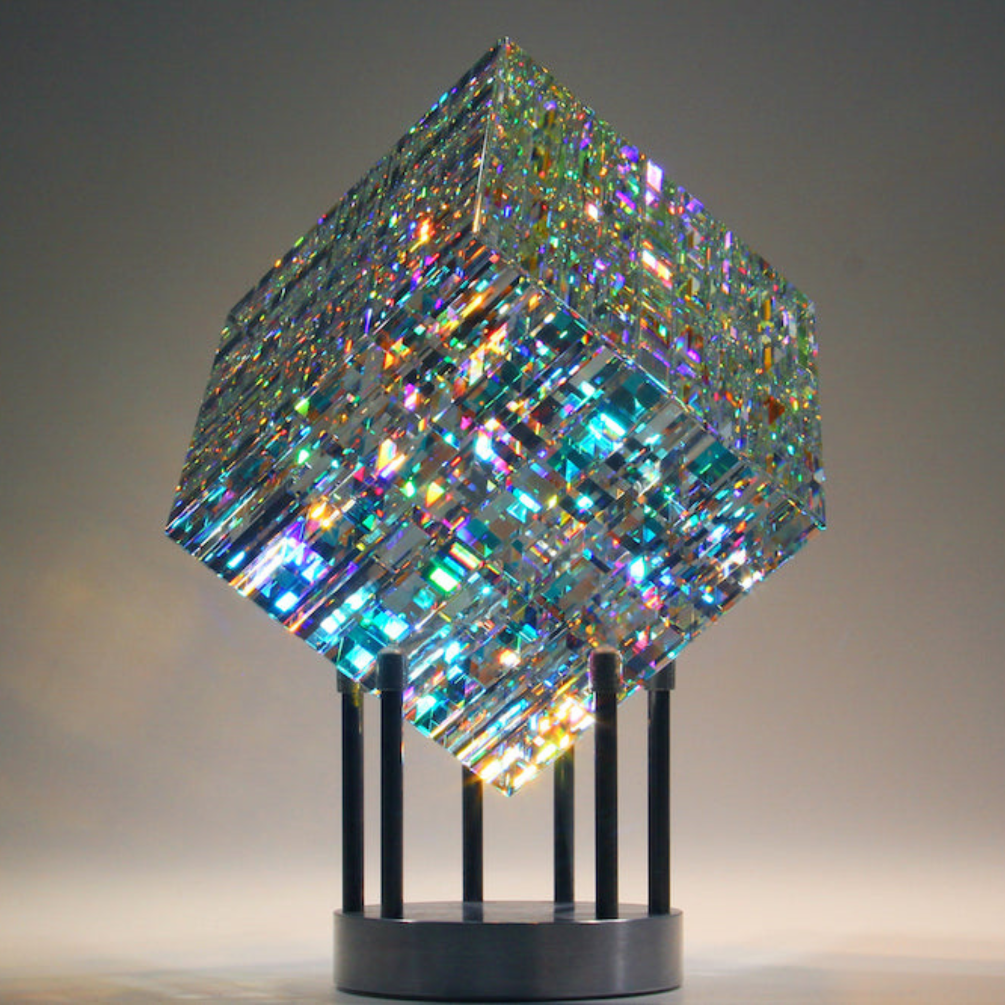 (Last Day Promotion - 50% OFF) Sparkly Crystal Sculpture Table Ornament Magic Chromaticity Cube, BUY 2 FREE SHIPPING