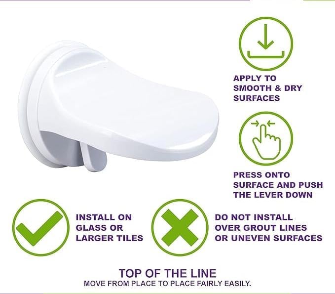 Suction Mount Shower Foot Rest - Easy Install Non Slip