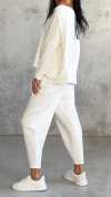 Women Plus Size Casual Round Neck Long Sleeve Two Piece Suit