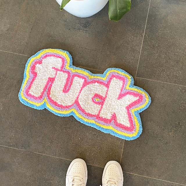 F*ck Colorful Tufted Rug