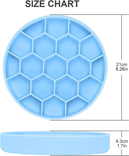 Slow Feeder Dog Bowl, Dog Bowl Slow Feeder Non-Slip Dog Bowl Silicone Suction Cup Honeycomb Dog Slow Feeder Bowl